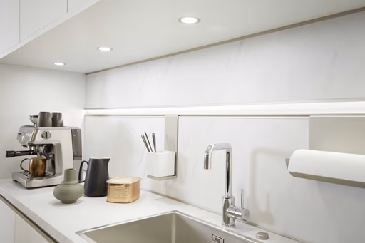 Inselküche 54.160 CO 4 521, Kristallweiß samtmatt Lack