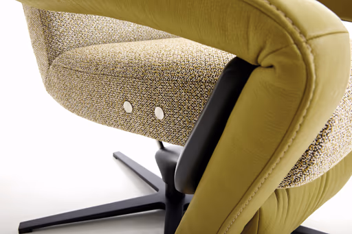 Sessel - Relaxfunktion motorisch, Stoff/Leder, Gelb/Grün