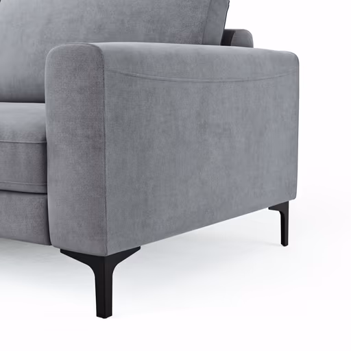 Ecksofa Oviedo - 2,5-Sitzer mit Ecke rechts, Stoff, Grau