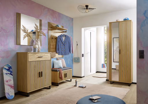 Garderobenpaneel- Eiche furniert