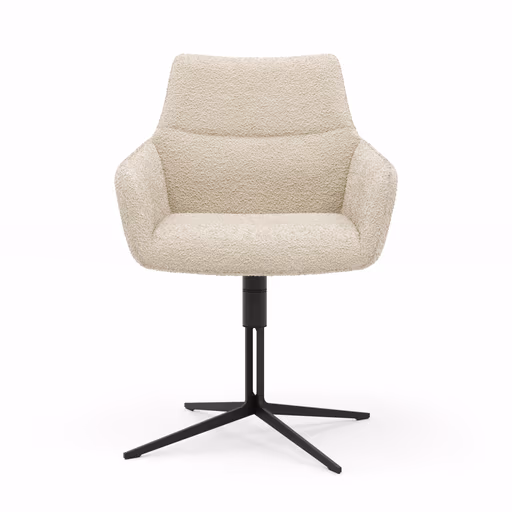 Armlehnstuhl Maluhia - drehbar, Stoff, Beige