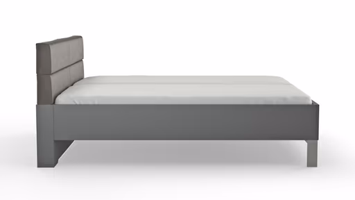 Bett Viana - Liegefläche ca. 180x200 cm, Holzwerkstoff Dunkelgrau, Kunstleder Anthrazit