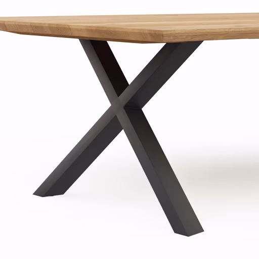 Esstisch Flore - LB ca. 260x120 cm, Wildeiche massiv, natur geölt