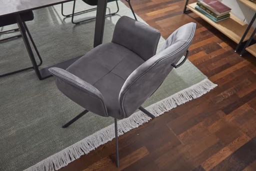 Armlehnstuhl Dinner - Stoff, Dunkelgrau