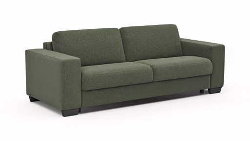 Sofa Nuoro - 3-Sitzer inkl. Schlaffunktion, Stoff, Olivgrün