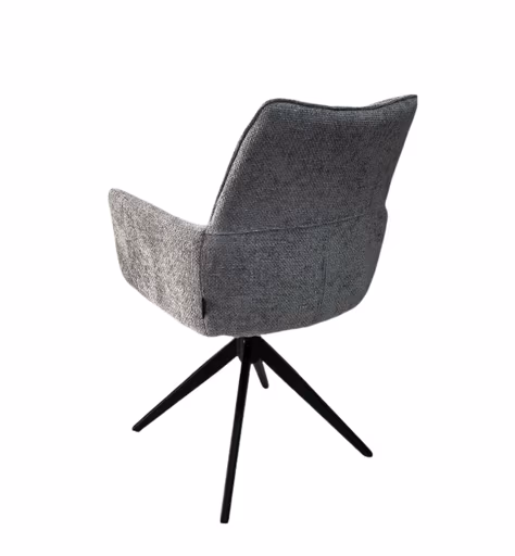 Armlehnstuhl MILENA - drehbar, Stoff, Silberfarben