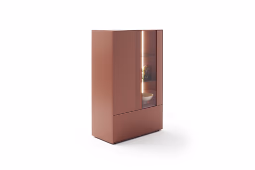 Highboard Colore - mit Beleuchtung, BHT ca. 90x144x45 cm, Lack Samtbeere