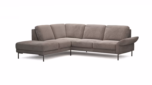 Ecksofa Rockport A - Ecke links mit 2,5-Sitzer rechts, inkl. Armlehne verstellbar, Stoff, Braun