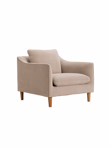 Sofa Burnley - 1-Sitzer, Stoff, Graubeige