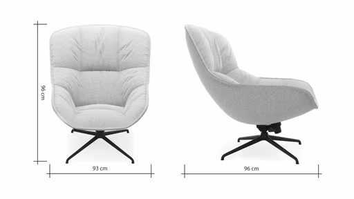 Sessel Unn - Stoff, Beige