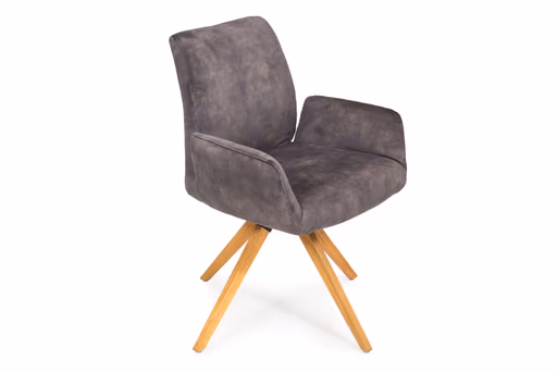 Armlehnstuhl - drehbar, Stoff, Dunkelgrau