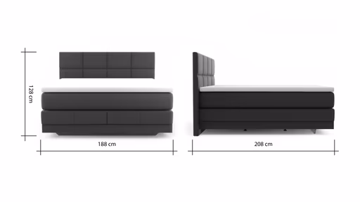Boxspringbett Alpin Luxe - Liegefläche ca. 180x200 cm, Stoff, Dunkelbraun