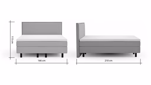 Boxspringbett Valencia - Liegefläche ca. 160x200 cm, Stoff, Zink