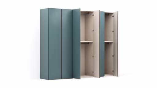 Drehtürenschrank Loretto - B ca. 280 cm, Lack matt, Salbeigrün