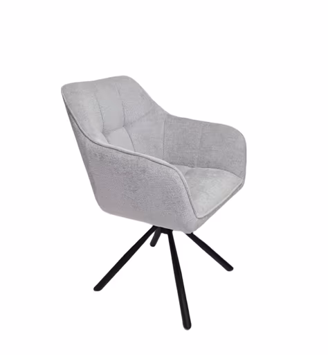 Armlehnstuhl MARLE - drehbar, Stoff, Silberfarben