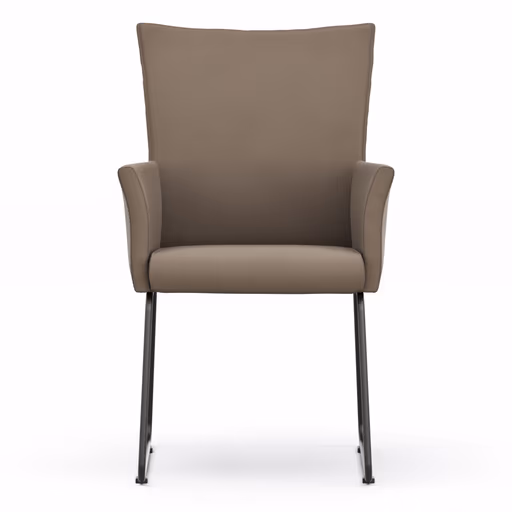 Armlehnstuhl Florea - Leder, Kitt