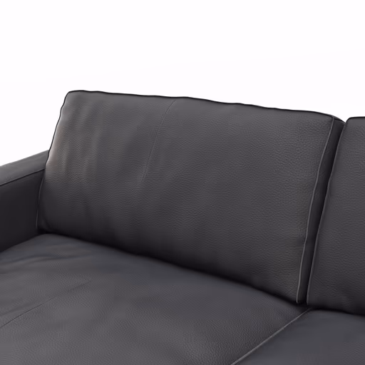 Sofa Aprino 2 - 3,5-Sitzer L, Dickleder, Schwarz, Armlehne Block schmal