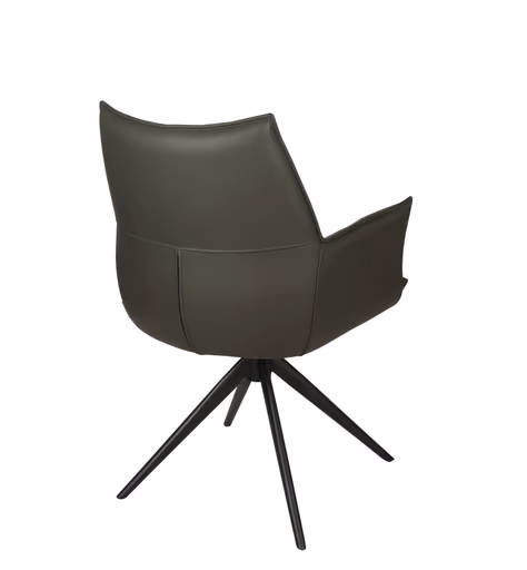 Armlehnstuhl MELE - drehbar, Leder, Dunkelbraun