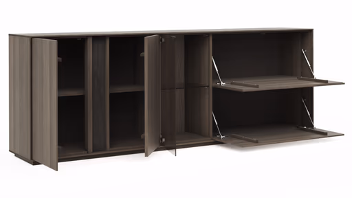 Sideboard Saratoga - Buche massiv, silbergrau geölt