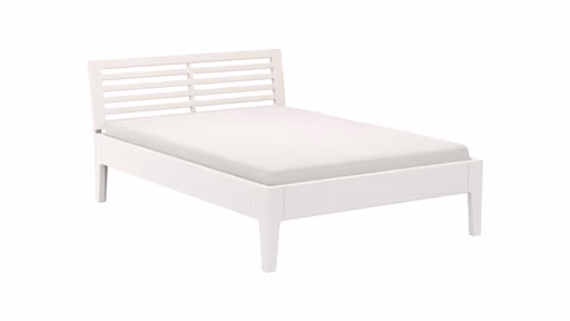 Bettgestell 1660 - Liegefläche ca. 140x200 cm, Kiefer massiv, Weiß