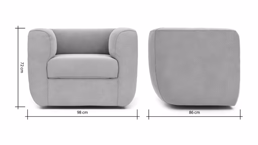 Sessel Stormy - drehbar, Stoff, Graubeige