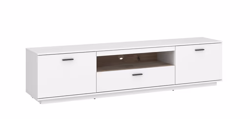 TV-Lowboard - B ca. 210 cm, Alpinweiß, Viking Eiche Nachbildung