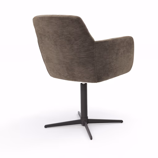 Armlehnstuhl Nashville - drehbar, Stoff, Dunkelbraun