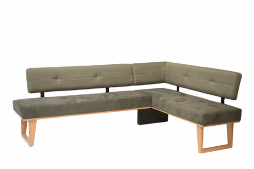 Eckbank - LB ca. 224x167 cm, Stoff, Schlammgrün