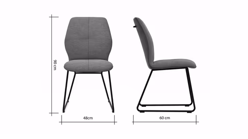 Stuhl Dinner - Stoff, Grau