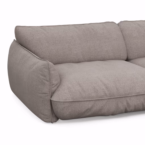 Sofa Fluffy - 4-Sitzer inkl. Rückenlehne verstellbar, Stoff, Taupe