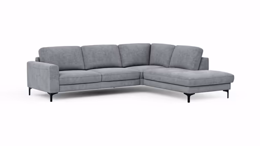 Ecksofa Oviedo - Ecke links mit 2,5-Sitzer, Stoff, Grau