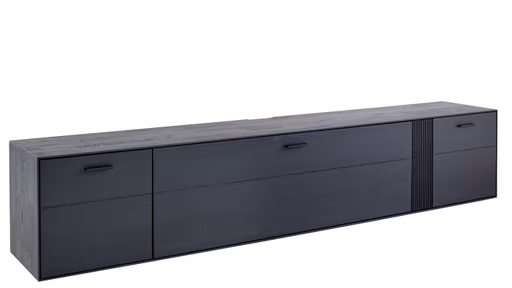 Lowboard Estana - Eiche massiv, Anthrazit 