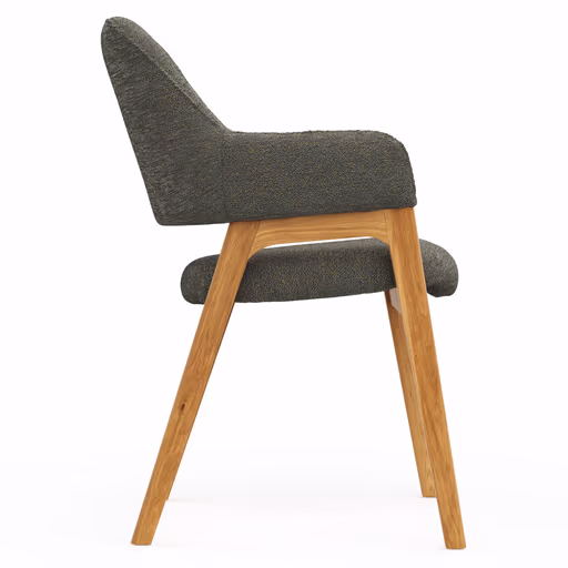 Armlehnstuhl Flore 1 - Stoff, Graugrün