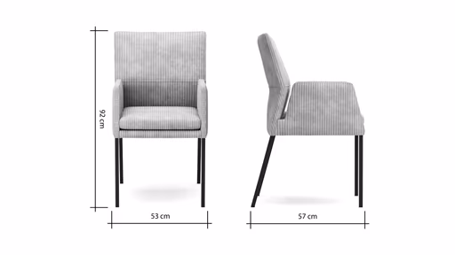 Armlehnstuhl Carry - Stoff, Natur