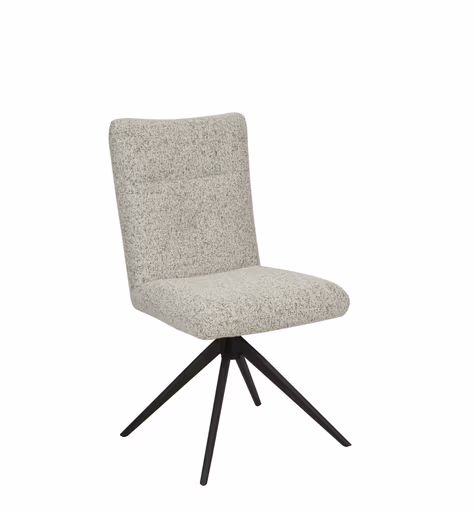 Stuhl MYLENE - drehbar, Stoff, Schwarz-Weiß