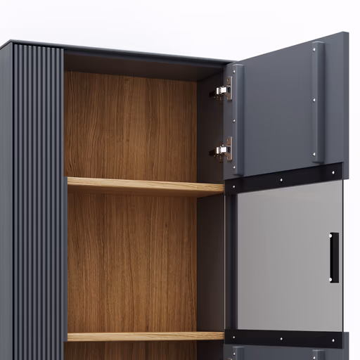 Hängevitrine Estana - Eiche massiv, Anthrazit