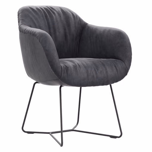 Dinnerchair Sevano - Leder, Anthrazit