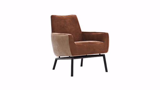 Sessel Matina - Größe M, Leder&Stoff, Cognac, Kupfer