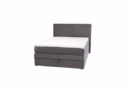 Boxspringbett JANETT- Liegefläche ca. 140x200 cm, Stoff, Grau