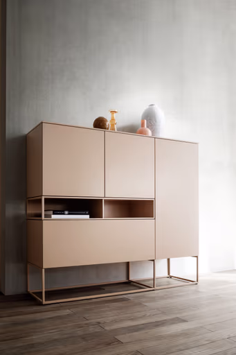 Highboard Catona - Lack, Puder