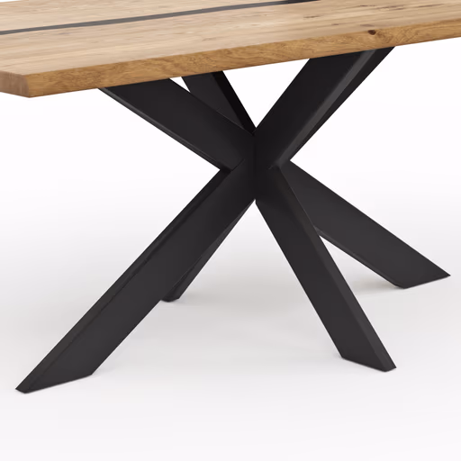 Esstisch Kima - LB ca. 200x100 cm, Wildeiche massiv mit Epoxid-Harz