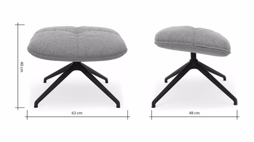 Hocker Unn - Stoff, Hellgrau