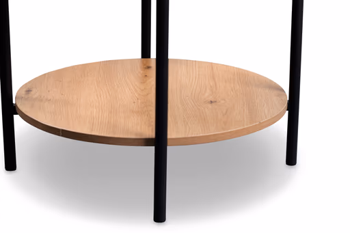 Beistelltisch - Ø/H ca. 52x45 cm, Artisan Eiche Nachbildung, Schwarz