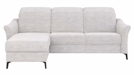 Ecksofa Canterbury - Longchair links mit 2,5-Sitzer, Stoff, Offwhite