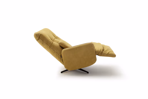 Loungesessel Lovere - Leder, Curry, Armlehne links