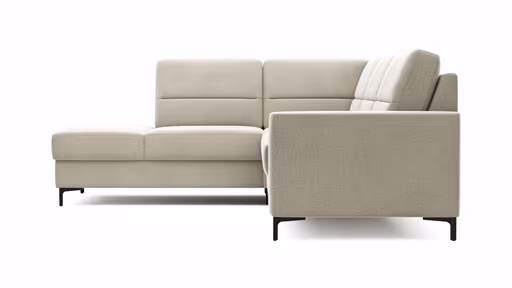 Ecksofa Merlos H. - Ecke links mit 2,5-Sitzer rechts, Stoff, Natur