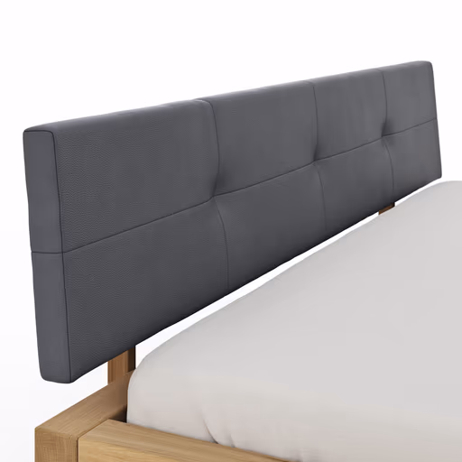 Bettgestell Baltimore - Liegefläche ca. 180x200 cm, Wildeiche massiv, mit Polsterkopfteil Anthrazit