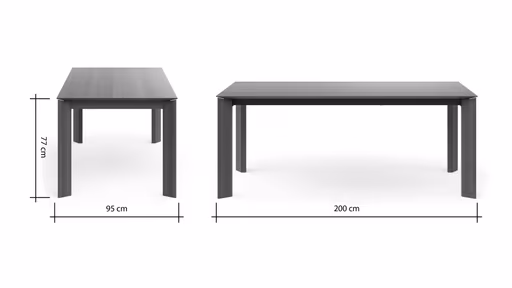 Esstisch Saratoga - ausziehbar, LB ca. 200x95 cm, Buche massiv, silbergrau geölt