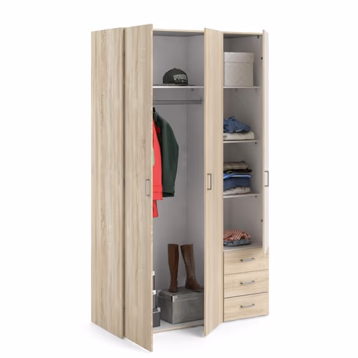 Drehtürenschrank- B ca. 116 cm, Eiche Dekor