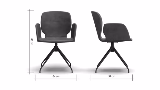 Armlehnstuhl Saltino - drehbar, Leder, Dunkelbraun